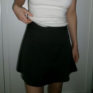 Black Satin Mini Skirt